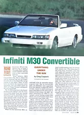 1991 Infiniti M30 Convertible Original Magazine Article