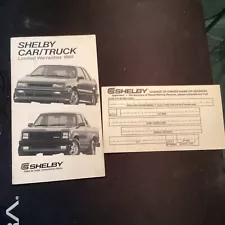 1989 Dodge Dakota Shelby Original Warranty Book And Transfer Card