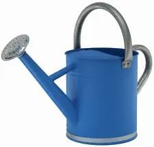 Gardener Select Metal Watering Can, Blue w/ Galvanized Accents - 3.5L (0.92 gal)