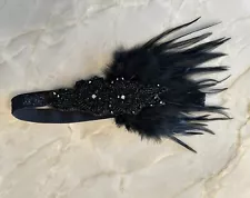 Flapper Headband Roaring 20’s Gatsby Vintage Costume Feather Beaded Headpiece