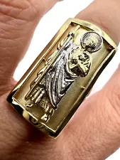 GOLd St saint jude san juda judas ring 14k solid men women 8.5 ASK 6 7 8 9 10 11