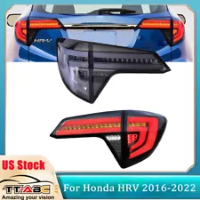 LED Black Tail Lights For Honda HR-V HRV 2016-2022 Start-up Animation Rear Lamp