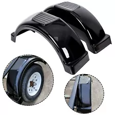 2 Pcs Trailer Fenders W/Steps Compatible with Single-Axle Trailers 13" Diamet...