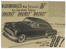 Vintage 1949 OLDSMOBILE Rocket 88 Car Newspaper Print Ad