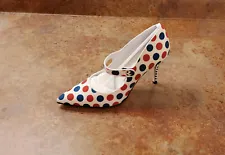 New! Manolo Blahnik 'Campari Dots' 75mm Mary Jane Pump 7.5 US 37.5 Eur MSRP $775