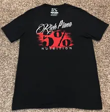 Rich Piana 5% Nutrition Bodybuilding Gym Men's Black T-Shirt Size XL