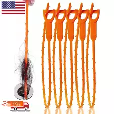 5pcs Drain Hair Catcher Clog Remover Snake Tool 20" Bathtub Sink Drain Hair Trap