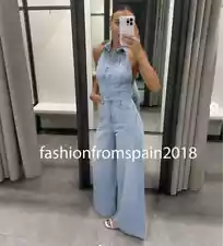 zara denim jumpsuit for sale