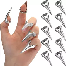 10 Pieces Finger Claws Cosplay Claws Rings Full Finger Set Retro Metal Nail Punk