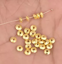 Gold Saucer Beads Gold Plated Brushed Spacer Beads For Jewelry S-5mm 100 Pcs