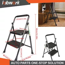 Labwork 2-Step Folding Ladder Load Capacity 500lbs With Wide Anti-Slip Pedal