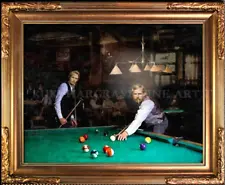 Doc Holliday Wyatt Earp Billiards Pool Game Cig Sporting Art 1880's SIGNED Print