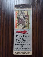 Diamond Quality Park Cafe and Sea Grill Burlington Vt. Matchcover