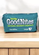 Vintage 1994 Goodnites Boys XL 9 Pack White Under Pants Diapers Pull Ups Night