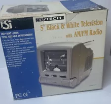 FSI TVTECH 5" Black & White Television With AM/FM Radio