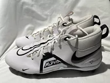 Nike Mens Alpha Menace Varsity 3 CV0586-100 White Football Cleats Shoes Sz 11.5