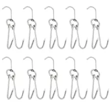 10 Pcs Duck Roasting Hooks Meat for Smoker Bacon Hangers Smoking BBQ