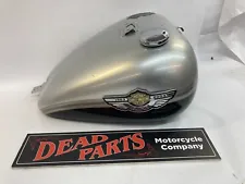 Harley 2003 100th anniv silver black Fatboy Softail FLSTF carb gas fuel tank