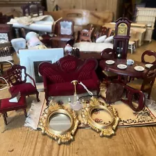 Dolls House Furniture Dining Room Bundle Job Lot 1/12 Accessories