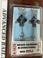 GRADE CROSSING SIGNAL BI-DIRECTIONAL - DOUBLE HEADED w/LED LIGHTS BELL BRASS NEW