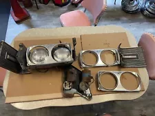 1968 Chrysler 300 Hideaway Headlights Parts, Bucket Bezels motors grill ends