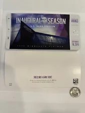 MINNESOTA VIKINGS INAUGURAL GAME US BANK STADIUM COMMEMORATIVE TICKET 9/18/2016