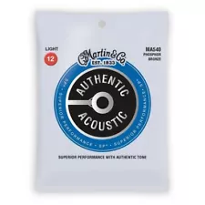 3 PACK Martin MA540 SP Phosphor Bronze Authentic Guitar Strings Light 12-54