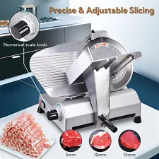 Commercial 12" Blade Meat Slicer Deli Meat Cheese Food Cutter Industrial 440RPM