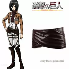 Attack on Titan Eren Mikasa Cosplay Skirt Faux Leather Hookshot Belt Costume