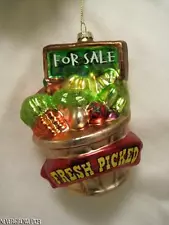 BLOWN GLASS FRESH PICKED VEGETABLES~STAND~FARM~CHRISTMAS ORNAMENT~FOR SALE~NWT