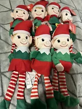 Lot Of 7 Plush Elves 14”. 4 Boys & 3 Girls. Great For Personalizing NEW