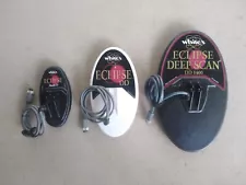 Three White's Eclipse DD metal detector coils