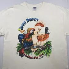 Jimmy Buffett T Shirt Mens XL This One's For You Tour 2014 2015 Parrots STAINED