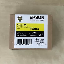 Genuine OEM SEALED Epson T5804 Yellow for Stylus Pro 3800/3880 Exp 5/2012