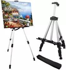 Artist Easel Stand, RRFTOK Metal Tripod Adjustable Easel for Painting Canvases H