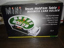 Mini Texas Hold'em Game Table & Business Card Holder ~ New in Box ~Polyanna Gift