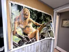 vintage poster pandora 1968 chopper motorcycle nude woman painted nelson photo