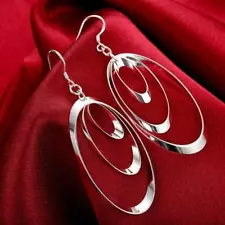 925 sterling Silver circle Earrings charms for women wedding cute party hot sale