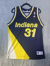 Vintage Indiana Pacers #31 Reggie Miller Authentic Sewn Champion Jersey Size 48