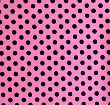 Pink and Black, Crazy for Dots and Stripes Fabric, RJR, BTY Cotton, OOP 2009