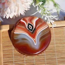 2.2"Red Agate Decorative Bowl Incense Burner Smudge Bowl Hand Carved Collectible