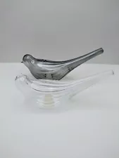 Bird Salt And Pepper Shakers Clear Smoked Glass By Roost