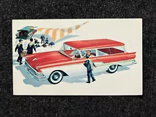 1958 FORD RANCH WAGON Car Advertising Postcard Del Rio