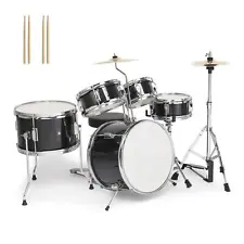 5-Piece Complete Junior Drum Set with Genuine Brass Cymbals 14"x10"