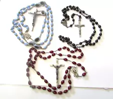 New Listing3 Vintage Rosaries Beads Assortment Material Styles Crucifix Brev