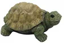 Resin turtle, yard, Pond, Fish tank, Decoration green turtle with tan shell.