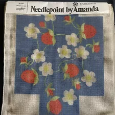 Strawberry Plants Vintage Brick Cover Needlepoint Kit Unworked