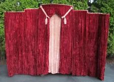 Vintage Funeral Free Stand Velvet Casket back Drop Folding Lighted Drape Curtain