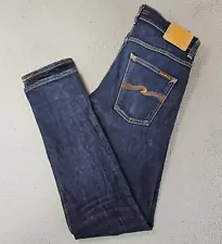 Nudie Jeans Mens 32x32 (Tag 32x34) Dark Denim Lean Dean Organic Cotton Stretch