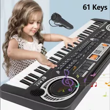 61 Key Music Electronic Keyboard Digital Piano Organ with Microphone For Kids US